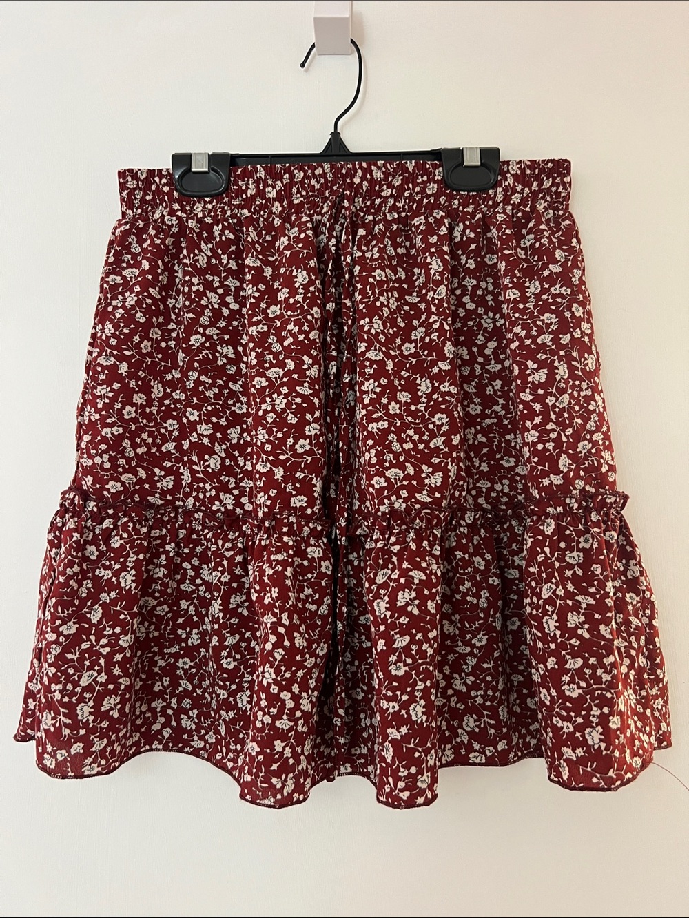 Cupshe Burgundy Floral Skirt
